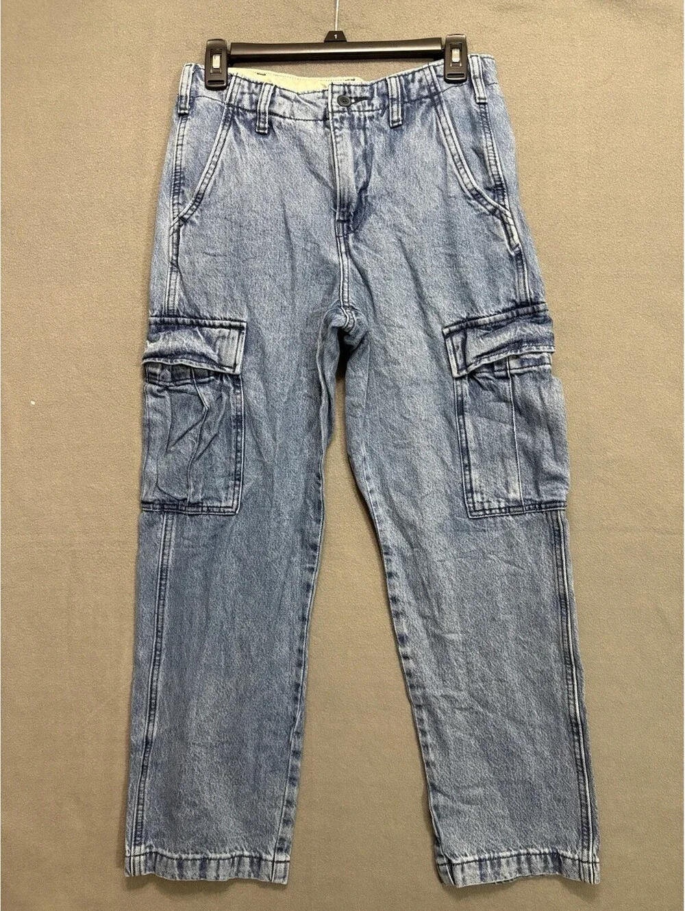 Levi's XX Cargo Straight Denim Acid Wash 31x26.5 Streetwear